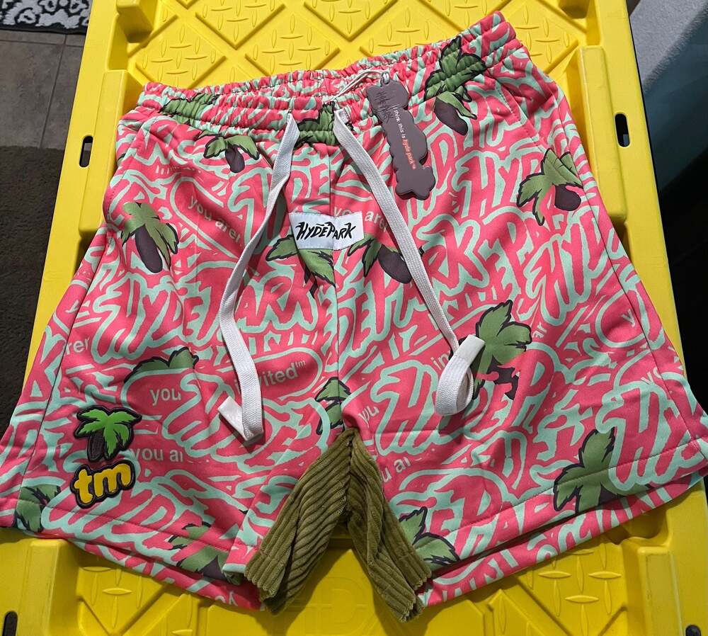 Hyde Park Pink Graphic Print Corduroy Pocket Shorts